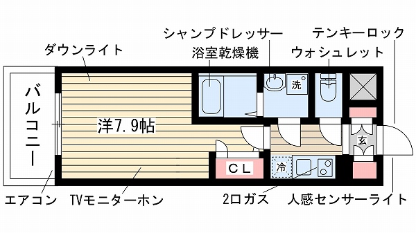 神戸市中央区旭通の賃貸物件の間取写真