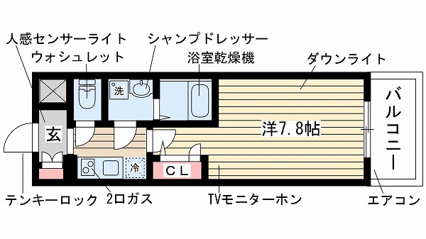 神戸市中央区旭通の賃貸物件の間取写真