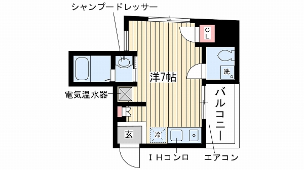 神戸市灘区水道筋の賃貸物件の間取写真