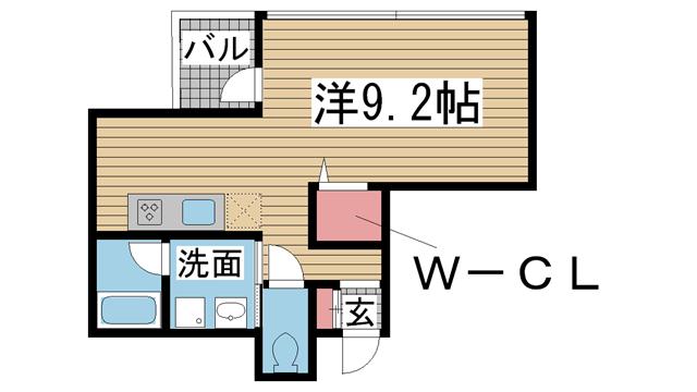 神戸市兵庫区羽坂通の賃貸物件の間取写真