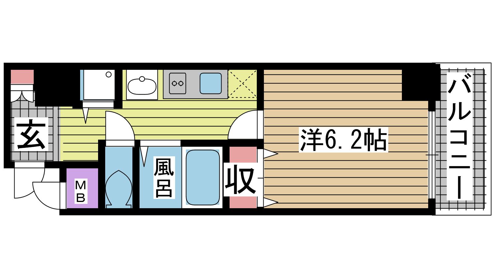 神戸市中央区筒井町の賃貸物件の間取写真