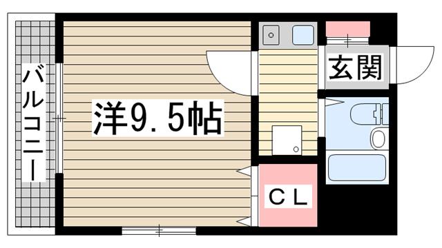 神戸市兵庫区上沢通の賃貸物件の間取写真