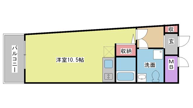 神戸市灘区岩屋中町の賃貸物件の間取写真