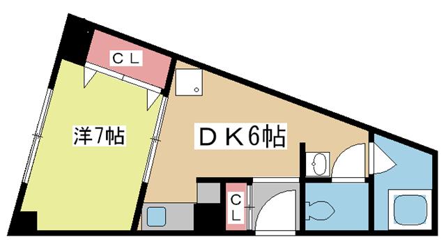 神戸市中央区中山手通の賃貸物件の間取写真