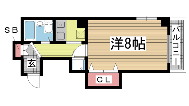 神戸市中央区下山手通(JR東海道本線(近畿)三ノ宮)のマンション賃貸物件 間取画像