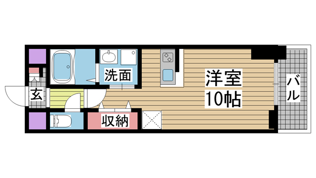 神戸市中央区御幸通(JR東海道本線(近畿)三ノ宮)のマンション賃貸物件 間取画像