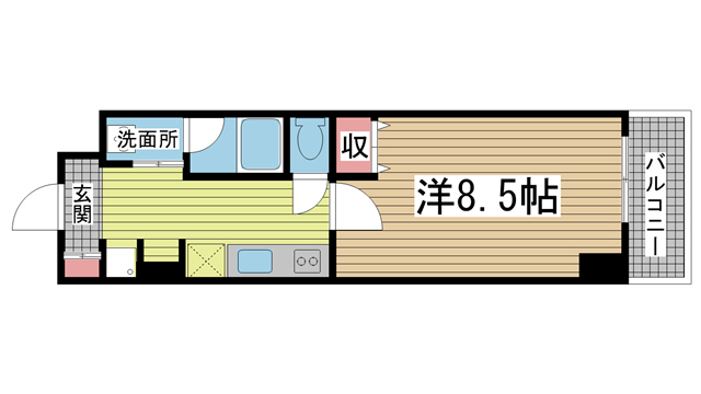 神戸市中央区元町通(JR東海道本線(近畿)元町)のマンション賃貸物件 間取画像