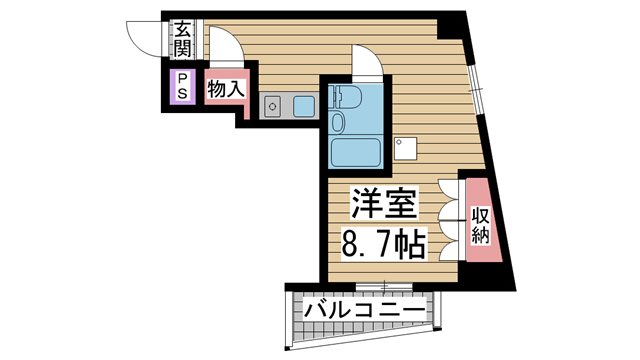 神戸市中央区北長狭通(JR東海道本線(近畿)元町)のマンション賃貸物件 間取画像