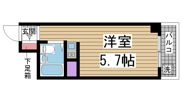 神戸市中央区北長狭通(JR東海道本線(近畿)元町)のマンション賃貸物件 間取画像