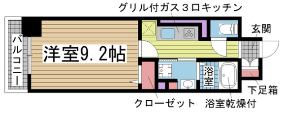 神戸市中央区元町通(JR東海道本線(近畿)神戸)のマンション賃貸物件 間取画像