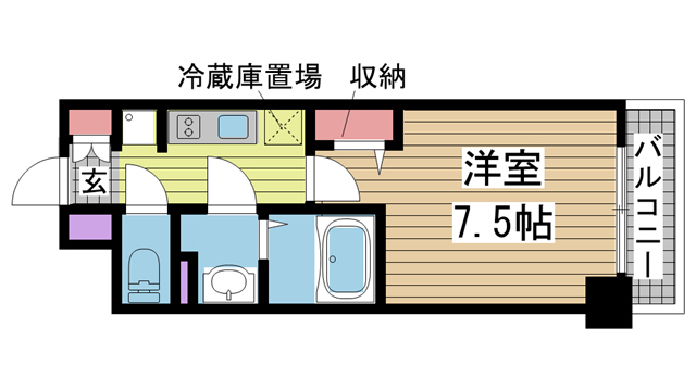 神戸市兵庫区西出町(JR東海道本線(近畿)神戸)のマンション賃貸物件 間取画像