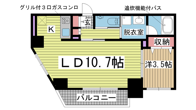 神戸市中央区中山手通(JR東海道本線(近畿)三ノ宮)のマンション賃貸物件 間取画像