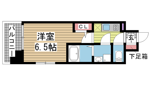 神戸市兵庫区船大工町(神戸市営地下鉄海岸線中央市場前)のマンション賃貸物件 間取画像