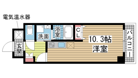 神戸市兵庫区福原町(JR東海道本線(近畿)神戸)のマンション賃貸物件 間取画像