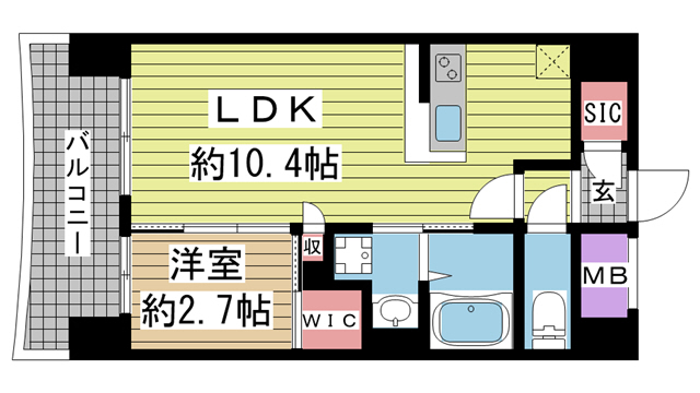 神戸市中央区日暮通(阪急神戸線春日野道)のマンション賃貸物件 間取画像