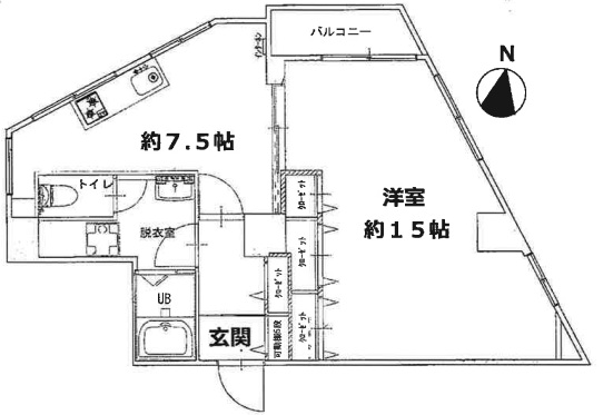 神戸市中央区二宮町(JR東海道本線(近畿)三ノ宮)のマンション賃貸物件 間取画像