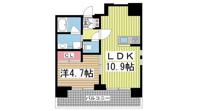 神戸市中央区中山手通(JR東海道本線(近畿)元町)のマンション賃貸物件 間取画像