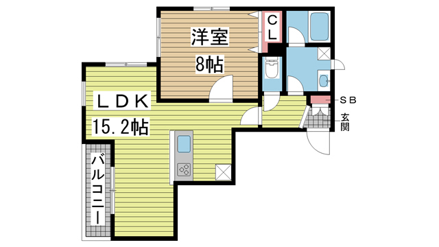 神戸市中央区北野町(JR東海道本線(近畿)三ノ宮)のマンション賃貸物件 間取画像