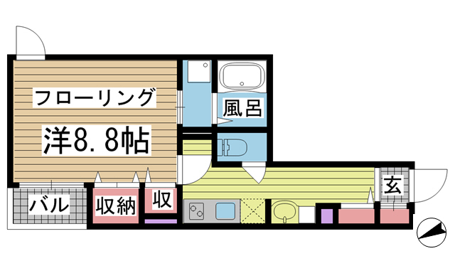 神戸市兵庫区南逆瀬川町(神戸市営地下鉄海岸線中央市場前)のアパート賃貸物件 間取画像