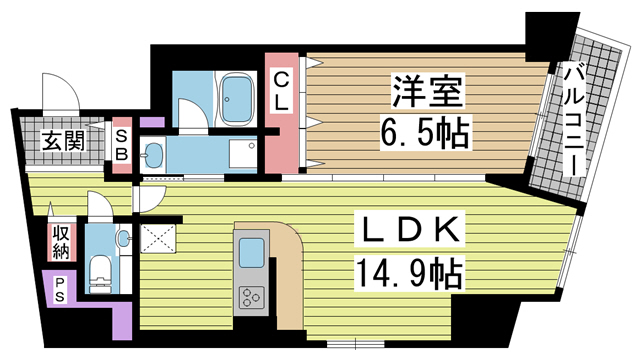 神戸市中央区下山手通(JR東海道本線(近畿)三ノ宮)のマンション賃貸物件 間取画像