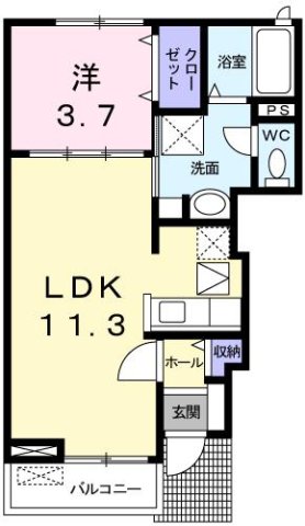 神戸市垂水区下畑町(JR山陽本線須磨)のアパート賃貸物件 間取画像