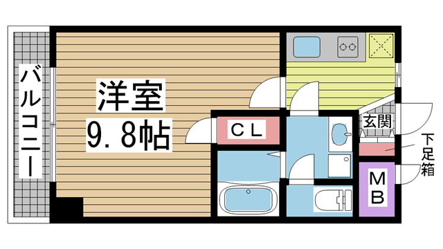 神戸市中央区二宮町(JR東海道本線(近畿)三ノ宮)のマンション賃貸物件 間取画像