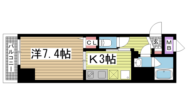 神戸市中央区吾妻通(JR東海道本線(近畿)三ノ宮)のマンション賃貸物件 間取画像
