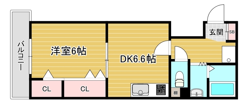 神戸市兵庫区西上橘通(JR東海道本線(近畿)神戸)のマンション賃貸物件 間取画像