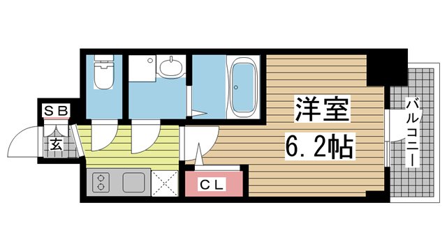 神戸市兵庫区西上橘通(JR東海道本線(近畿)神戸)のマンション賃貸物件 間取画像