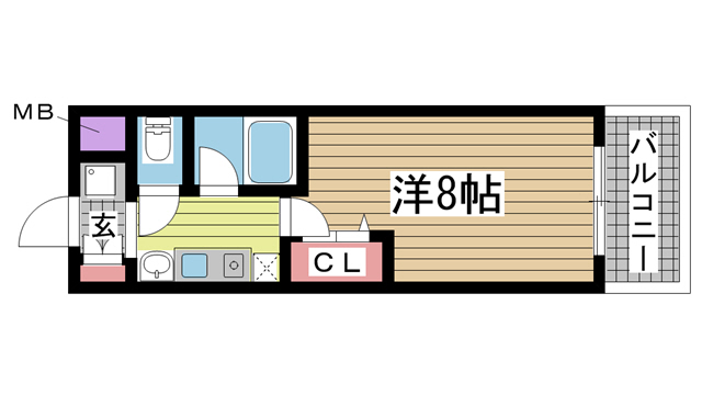 神戸市灘区烏帽子町(JR東海道本線(近畿)六甲道)のマンション賃貸物件 間取画像