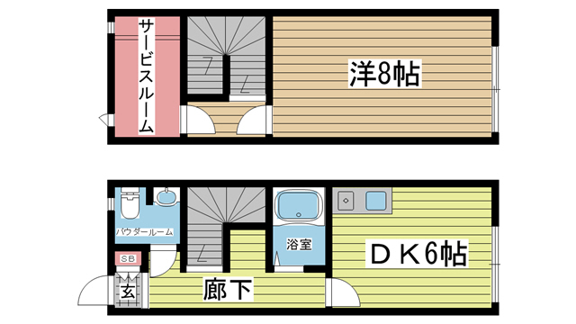 神戸市兵庫区大井通(神戸電鉄有馬線湊川)のアパート賃貸物件 間取画像