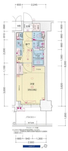神戸市兵庫区西出町(神戸市営地下鉄海岸線ハーバーランド)のマンション賃貸物件 間取画像