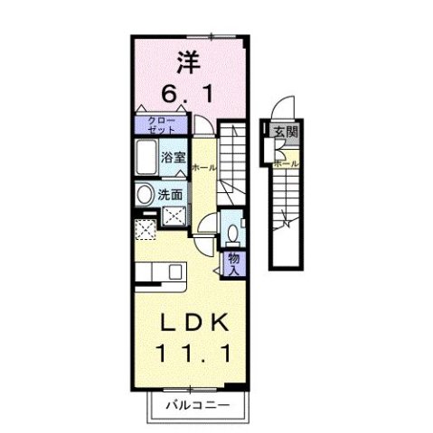 西宮市大島町(阪急今津線門戸厄神)のアパート賃貸物件 間取画像