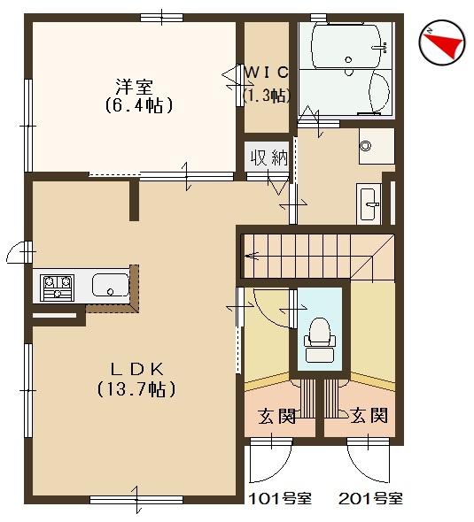 神戸市須磨区関守町(山陽電鉄線山陽須磨)のアパート賃貸物件 間取画像