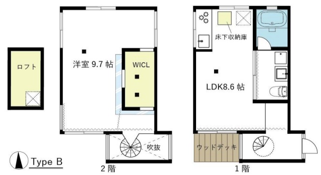 神戸市東灘区岡本(JR東海道本線(近畿)摂津本山)のタウンハウス賃貸物件 間取画像
