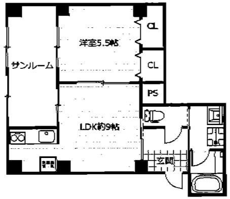 神戸市中央区北野町(JR東海道本線(近畿)三ノ宮)のマンション賃貸物件 間取画像