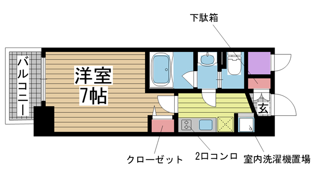 神戸市兵庫区湊町(JR東海道本線(近畿)神戸)のマンション賃貸物件 間取画像
