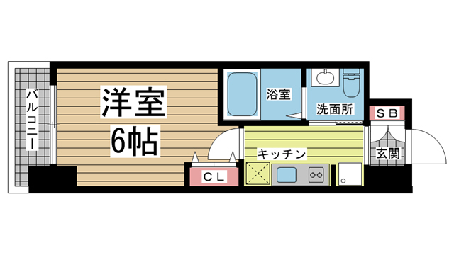 神戸市兵庫区西柳原町(JR山陽本線兵庫)のマンション賃貸物件 間取画像