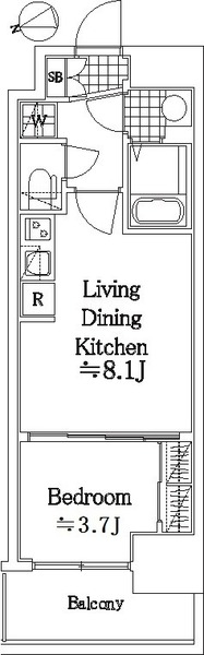 神戸市兵庫区須佐野通(JR山陽本線兵庫)のマンション賃貸物件 間取画像