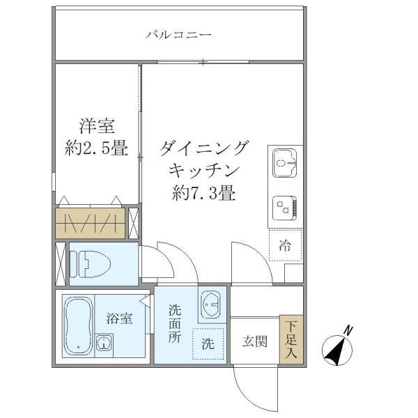 神戸市須磨区東町(山陽電鉄線東須磨)のアパート賃貸物件 間取画像