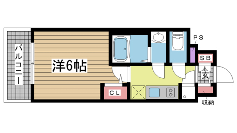 神戸市兵庫区東出町(JR東海道本線(近畿)神戸)のマンション賃貸物件 間取画像
