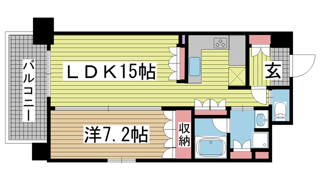 神戸市中央区下山手通(JR東海道本線(近畿)三ノ宮)のマンション賃貸物件 間取画像