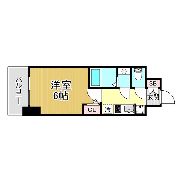 神戸市兵庫区西多聞通(JR東海道本線(近畿)神戸)のマンション賃貸物件 間取画像