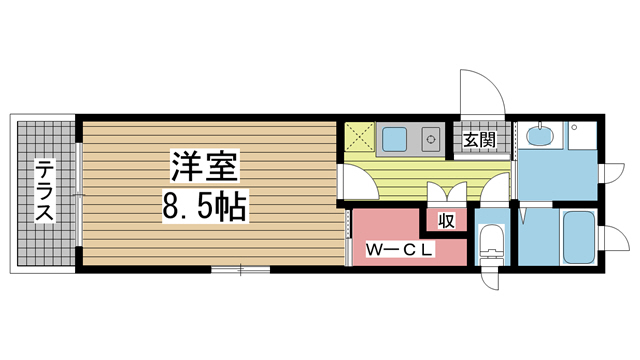 神戸市兵庫区上沢通(神戸市営地下鉄線上沢)のアパート賃貸物件 間取画像