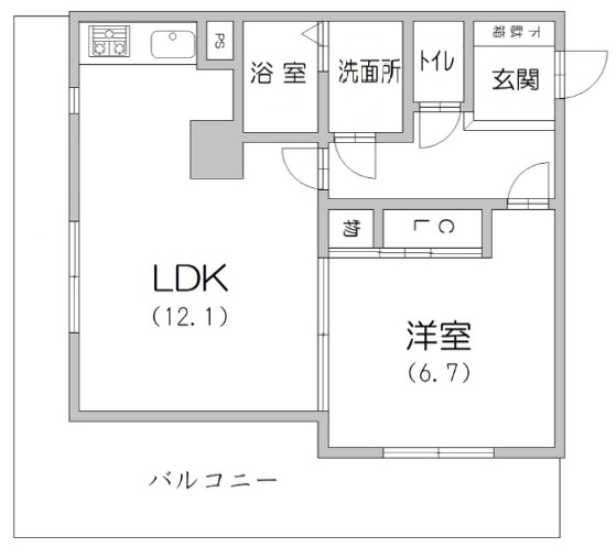 神戸市灘区桜口町(JR東海道本線(近畿)六甲道)のマンション賃貸物件 間取画像
