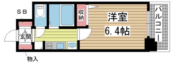 神戸市兵庫区水木通(JR東海道本線(近畿)神戸)のマンション賃貸物件 間取画像