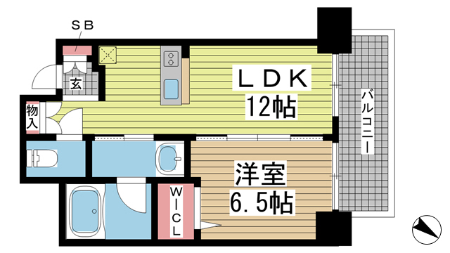 神戸市中央区中山手通(JR東海道本線(近畿)三ノ宮)のマンション賃貸物件 間取画像