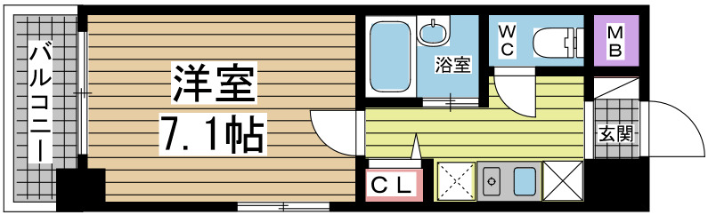 神戸市中央区下山手通(JR東海道本線(近畿)神戸)のマンション賃貸物件 間取画像
