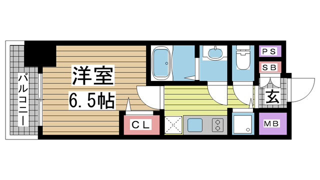 神戸市兵庫区新開地(JR東海道本線(近畿)神戸)のマンション賃貸物件 間取画像