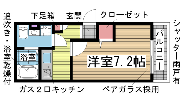 神戸市須磨区明神町(山陽電鉄線板宿)のアパート賃貸物件 間取画像
